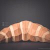 Polygonal Croissant on a dark background side view