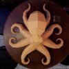 Polygonal Beige Octopus on the table top view