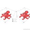 Polygonal Red Octopus size