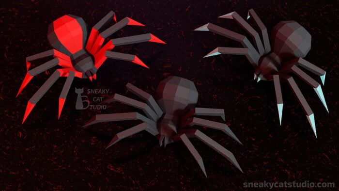 Papercraft Spiders color options