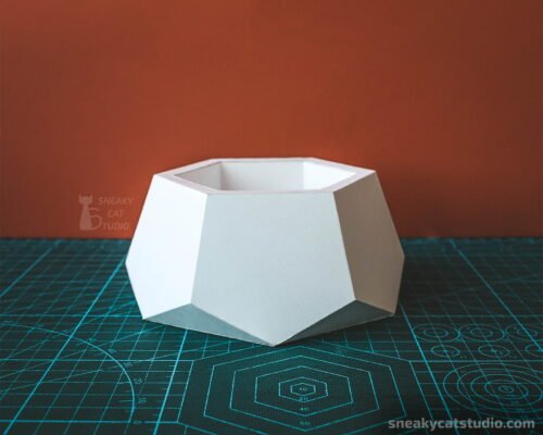 Polygonal planter for paper flower main view