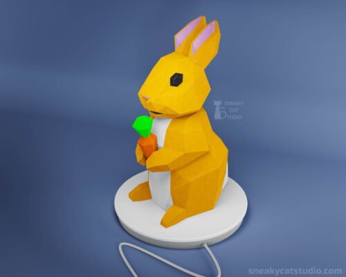 Easter Rabbit on a blue background main view
