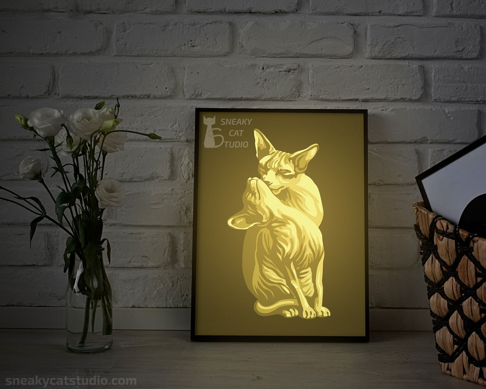 Cats - shadow box template