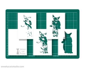 Cats - shadow box template