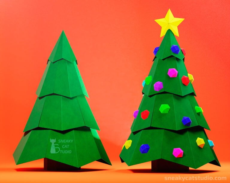 Paper Christmas tree - papercraft template