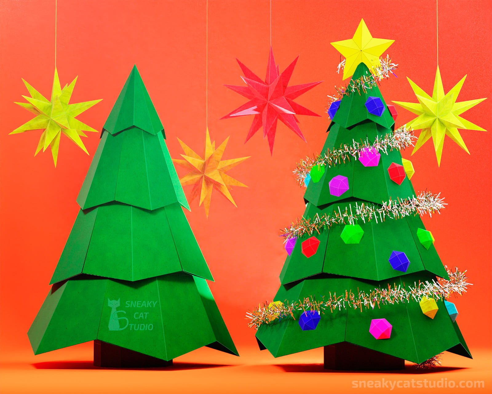 Paper Christmas tree - papercraft template