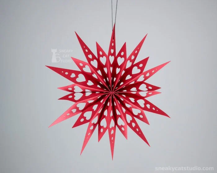 Paper Christmas star-snowflake (5 designs) - digital template (SVG, DXF)